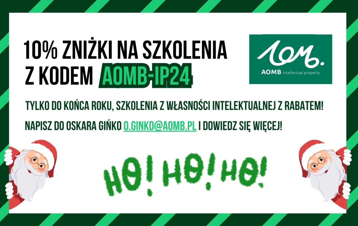 Mikołajkowa promocja &#8211; 10% rabatu na szkolenia z własności intelektualnej z AOMB Polska!